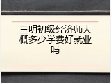 三明初级经济师大概多少学费好就业吗