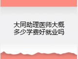 大同助理医师大概多少学费好就业吗