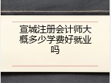 宣城注册会计师大概多少学费好就业吗