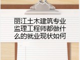 丽江土木建筑专业监理工程师都做什么的就业现状如何