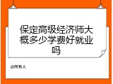 保定高级经济师大概多少学费好就业吗