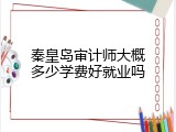 秦皇岛审计师大概多少学费好就业吗