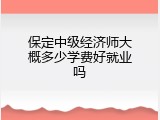 保定中级经济师大概多少学费好就业吗