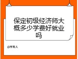 保定初级经济师大概多少学费好就业吗