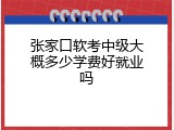 张家口软考中级大概多少学费好就业吗
