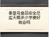 秦皇岛食品安全总监大概多少学费好就业吗