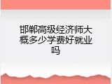 邯郸高级经济师大概多少学费好就业吗