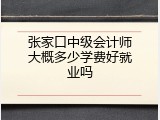 张家口中级会计师大概多少学费好就业吗