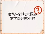 廊坊审计师大概多少学费好就业吗