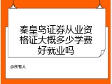 秦皇岛证券从业资格证大概多少学费好就业吗
