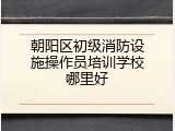 朝阳区初级消防设施操作员培训学校哪里好