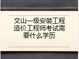文山一级安装工程造价工程师考试需要什么学历