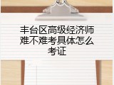 丰台区高级经济师难不难考具体怎么考证