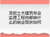 龙岩土木建筑专业监理工程师都做什么的就业现状如何