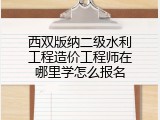 西双版纳二级水利工程造价工程师在哪里学怎么报名