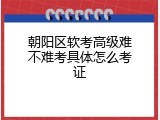 朝阳区软考高级难不难考具体怎么考证