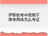 伊犁软考中级难不难考具体怎么考证