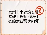 泰州土木建筑专业监理工程师都做什么的就业现状如何