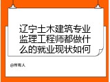 辽宁土木建筑专业监理工程师都做什么的就业现状如何