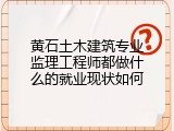 黄石土木建筑专业监理工程师都做什么的就业现状如何