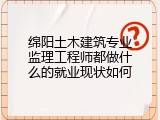 绵阳土木建筑专业监理工程师都做什么的就业现状如何