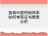 宜宾中医传统师承如何考取证书难度分析