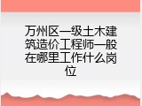 万州区一级土木建筑造价工程师一般在哪里工作什么岗位