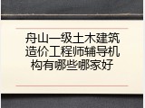 舟山一级土木建筑造价工程师辅导机构有哪些哪家好