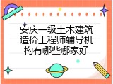 安庆一级土木建筑造价工程师辅导机构有哪些哪家好