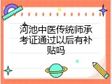 河池中医传统师承考证通过以后有补贴吗