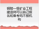 铜陵一级矿业工程建造师可以自己报名和备考吗不报机构
