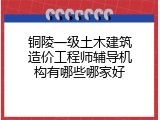 铜陵一级土木建筑造价工程师辅导机构有哪些哪家好