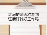 红河护师职称考到证后好找好工作吗