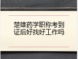 楚雄药学职称考到证后好找好工作吗