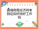 曲靖高级经济师考到证后好找好工作吗