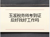 玉溪税务师考到证后好找好工作吗