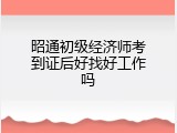 昭通初级经济师考到证后好找好工作吗