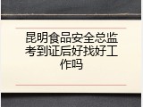 昆明食品安全总监考到证后好找好工作吗