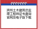 滨州土木建筑总监理工程师证书查询官网及电子版下载