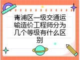 青浦区一级交通运输造价工程师分为几个等级有什么区别