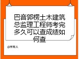 巴音郭楞土木建筑总监理工程师考完多久可以查成绩如何查