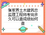 张家界土木建筑总监理工程师考完多久可以查成绩如何查