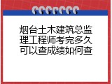 烟台土木建筑总监理工程师考完多久可以查成绩如何查