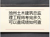 池州土木建筑总监理工程师考完多久可以查成绩如何查