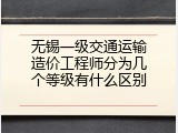 无锡一级交通运输造价工程师分为几个等级有什么区别