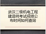 武汉二级机电工程建造师考试成绩公布时间如何查询