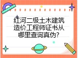 红河二级土木建筑造价工程师证书从哪里查询真伪？