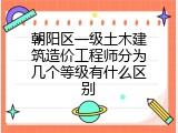 朝阳区一级土木建筑造价工程师分为几个等级有什么区别