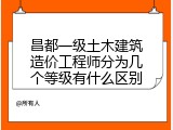 昌都一级土木建筑造价工程师分为几个等级有什么区别