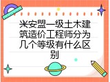 兴安盟一级土木建筑造价工程师分为几个等级有什么区别
